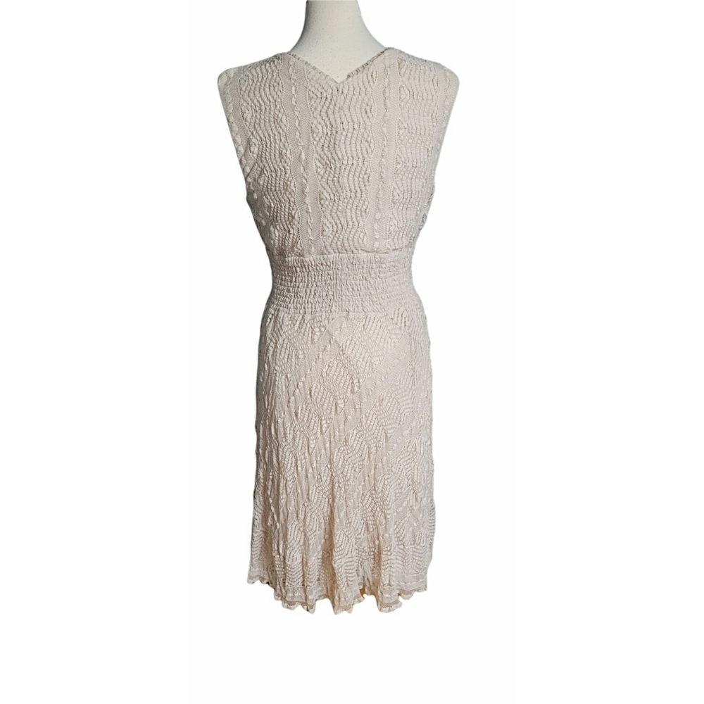 Rabbit Rabbit Rabbit Light Tan Sleeveless Textured Stretchy Dress Size Large - Picture 3 of 9